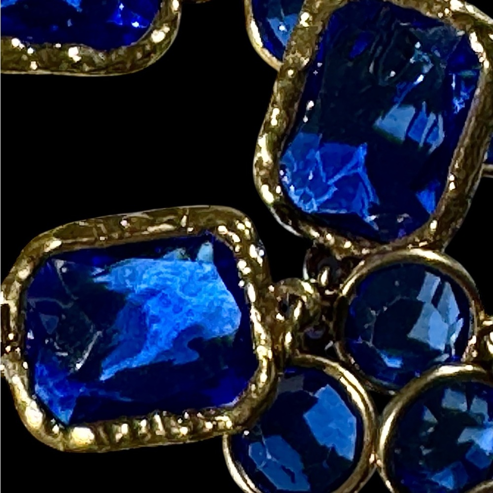 Chanel vintage 1981 Chicklet Necklace in Sapphire-blue. - Picture 6 of 8